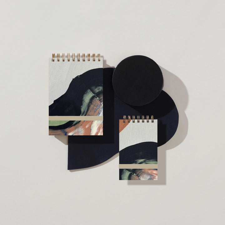 Hand-Painted Tiny Top Spiral Journal - Swan Lake