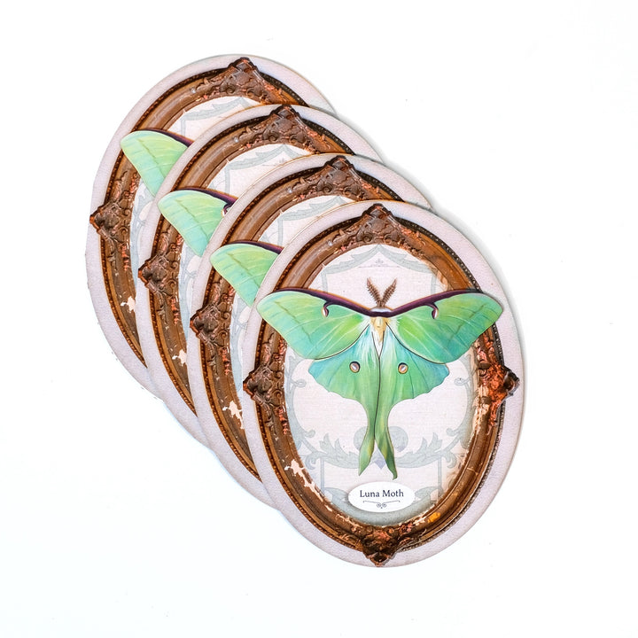 Luna Moth Oval Greeting Card