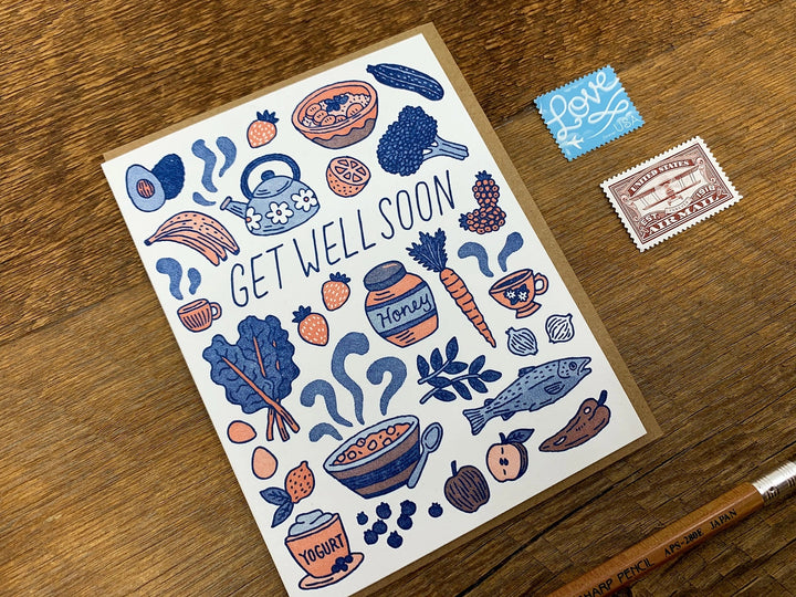 Get Well Soon With Healthy Foods Card