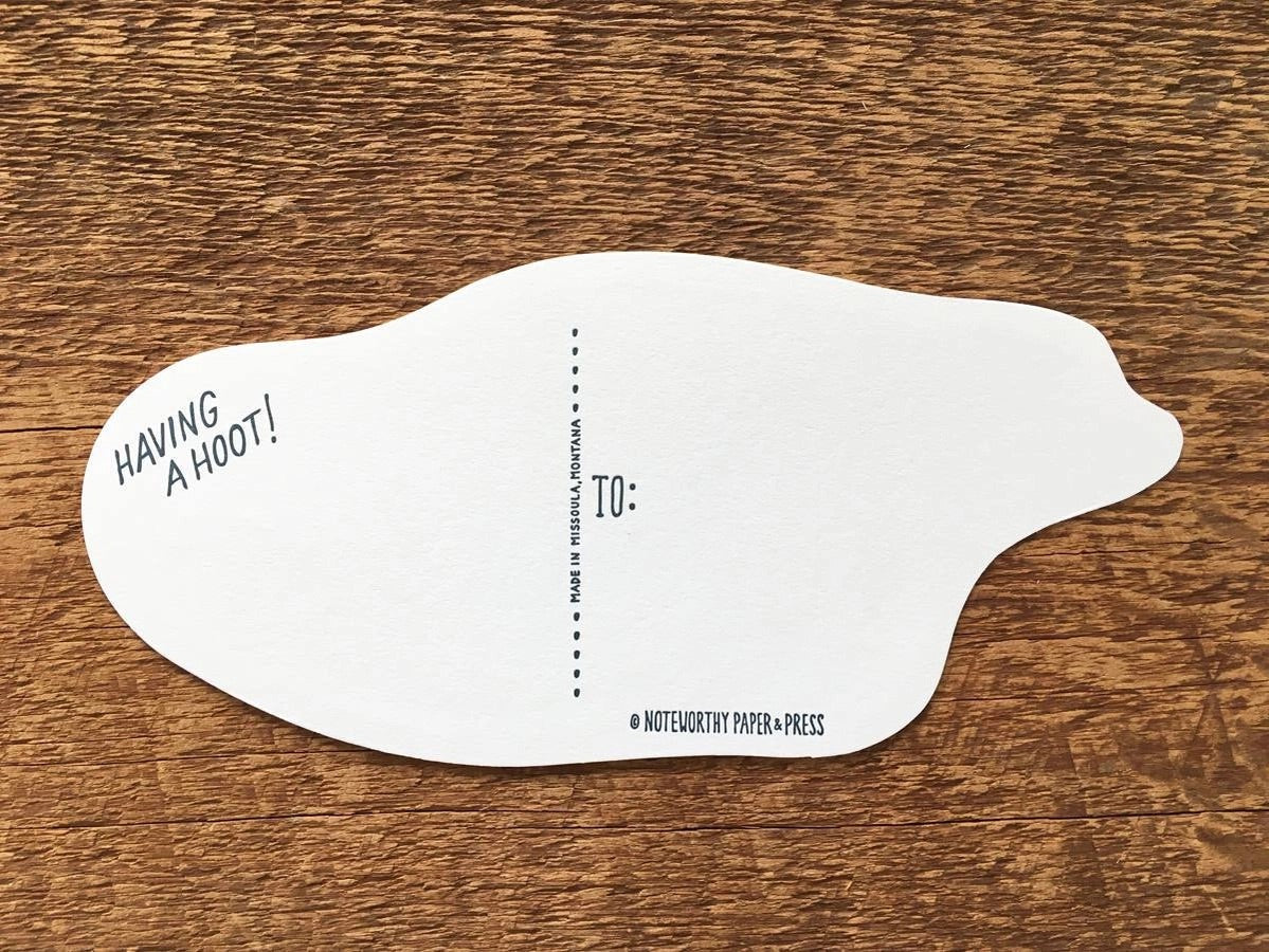 Snowy Owl Letterpress Postcard