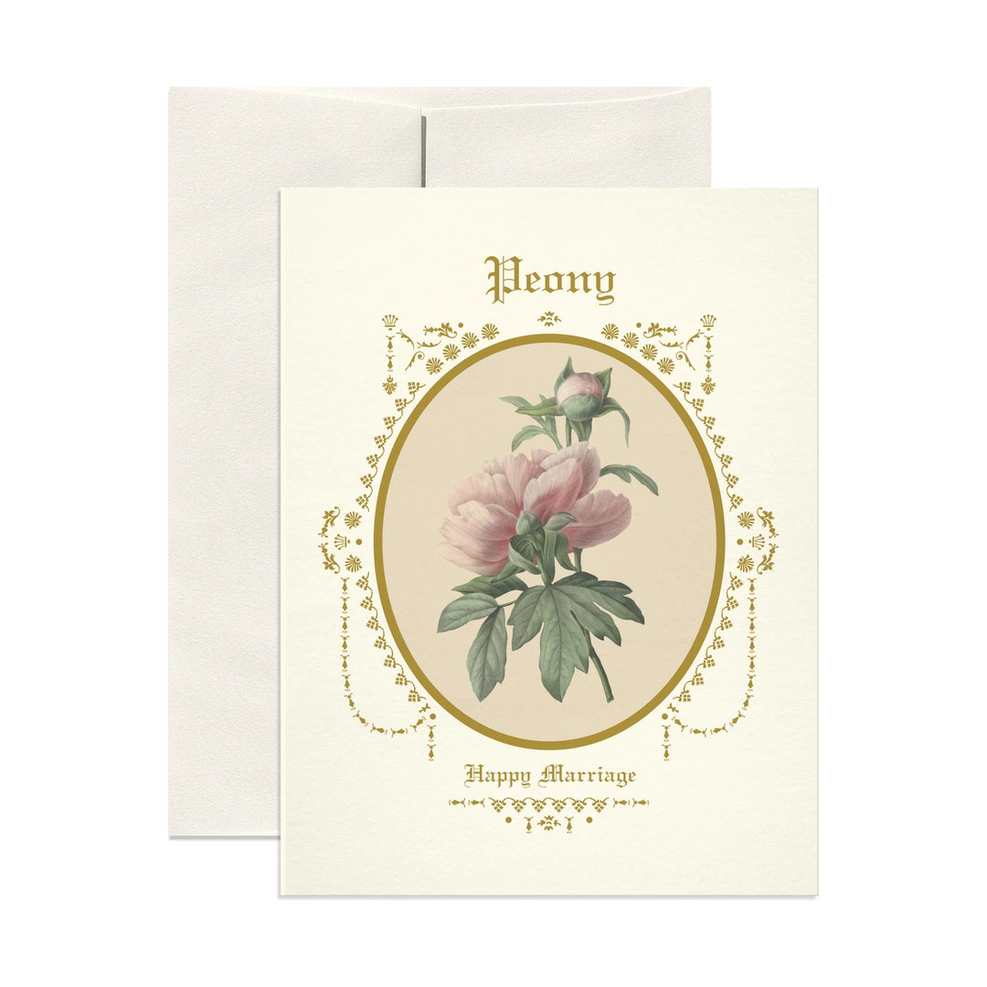 Peony Marriage Greeting Card