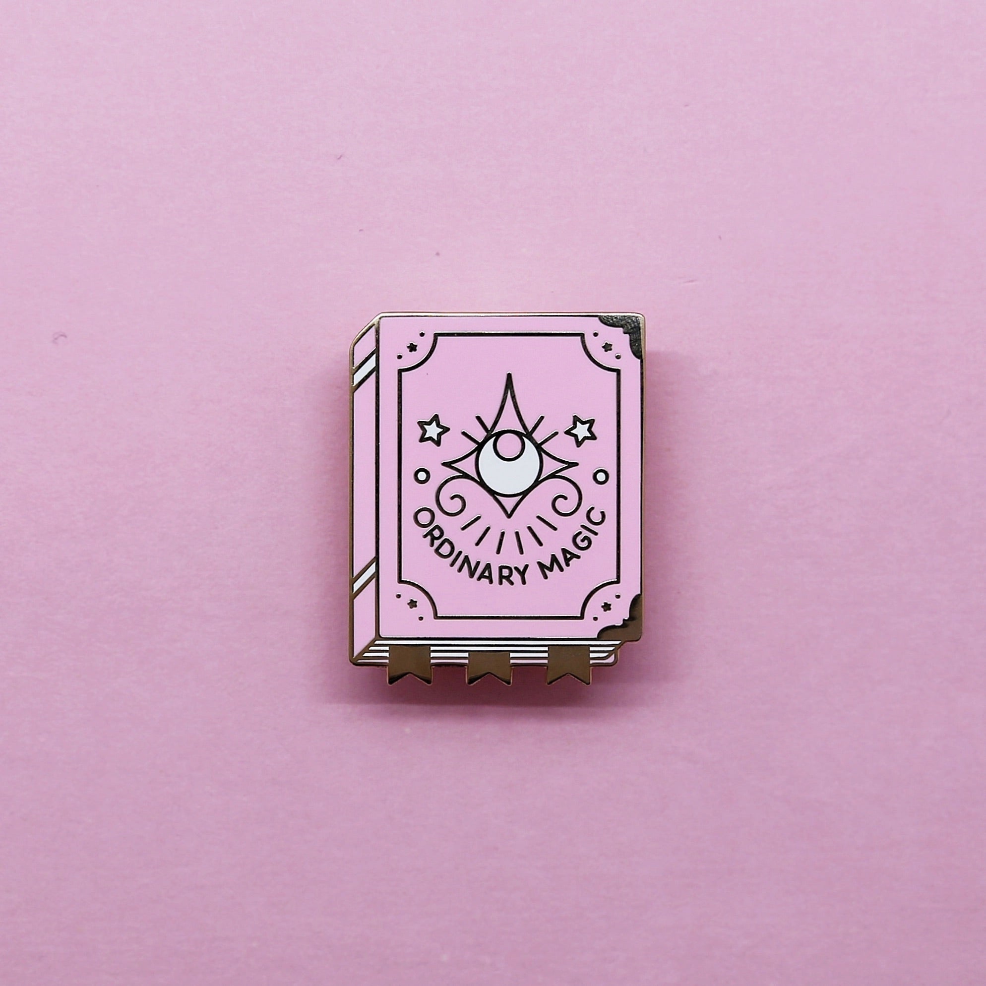 Pink Ordinary Magic Spell Book Pin