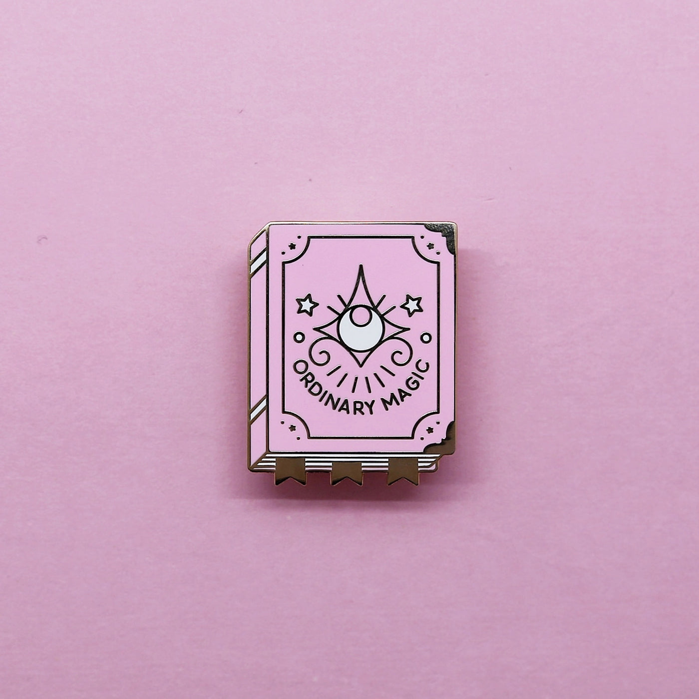 Pink Ordinary Magic Spell Book Pin