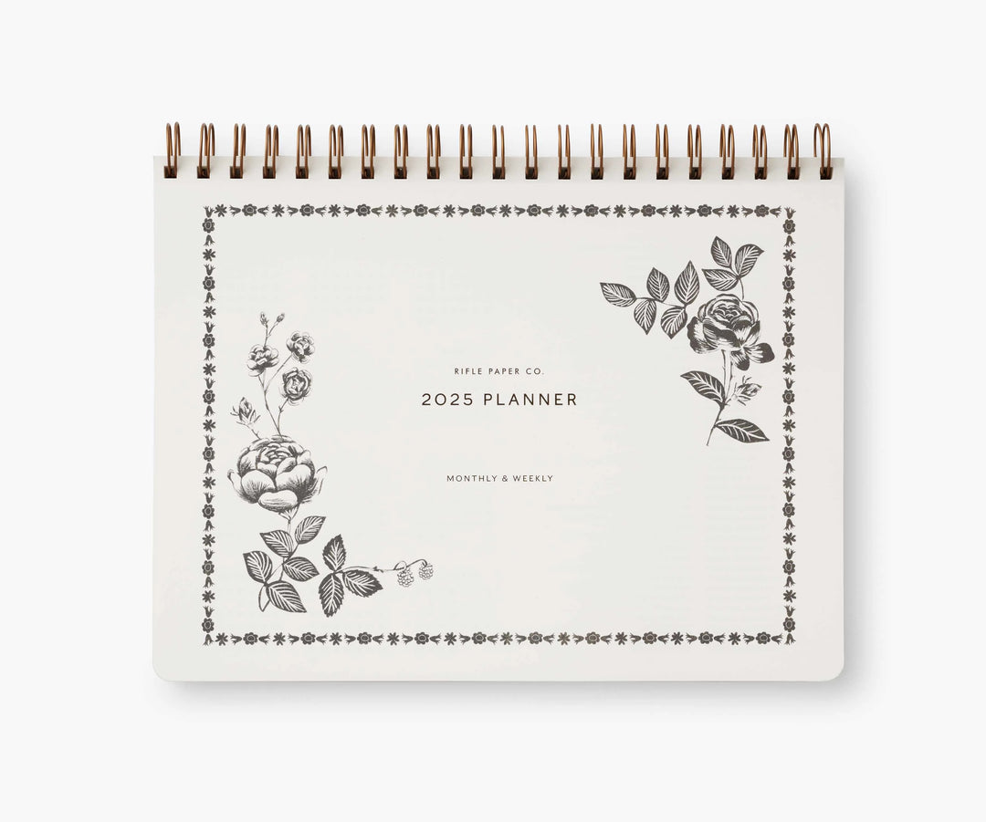 2025 English Rose 12-Month Top Spiral Planner