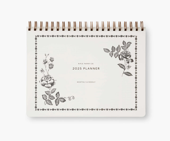 2025 English Rose 12-Month Top Spiral Planner