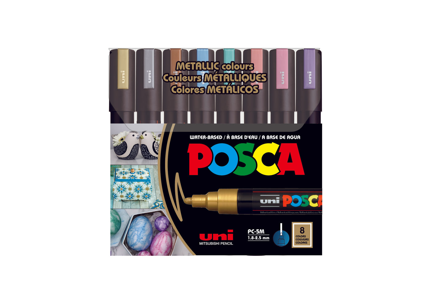 Posca Paint Pen Set - Metallic PC-5M
