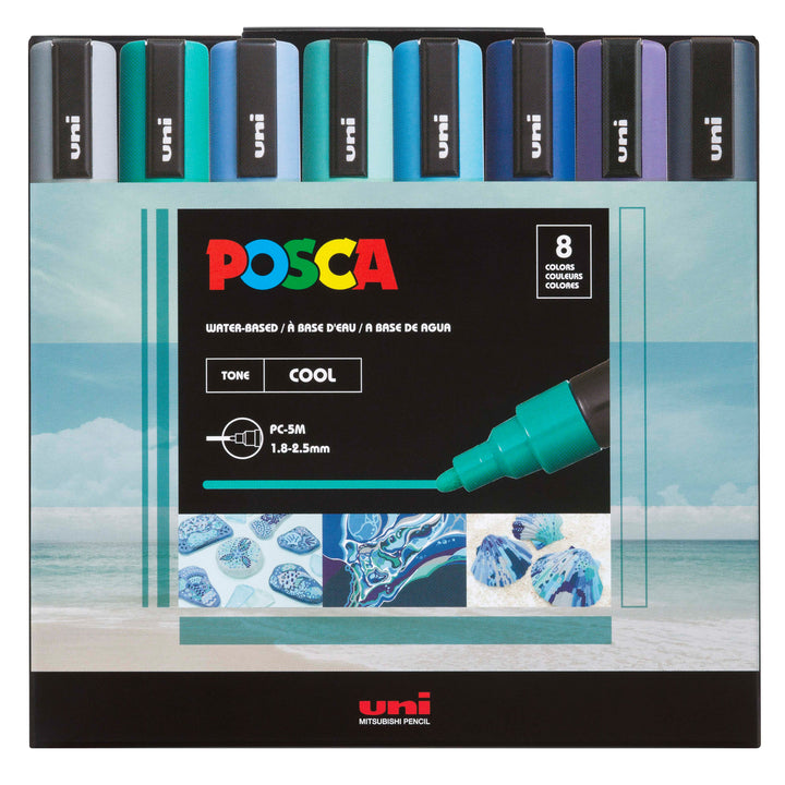 Posca Paint Pen Set - Cool PC-5M - Ocean Waves