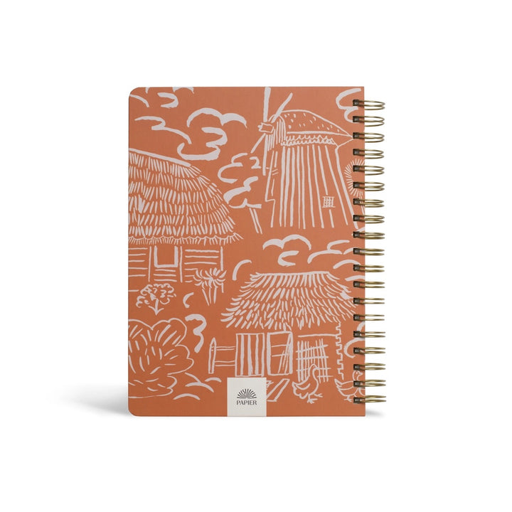 Over The Hills Windmill Spiral Travel Journal