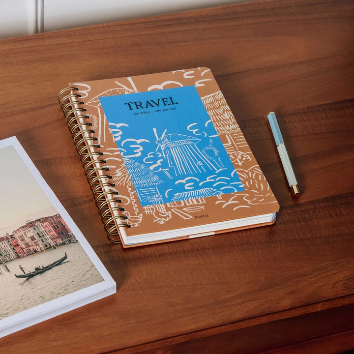 Over The Hills Windmill Spiral Travel Journal