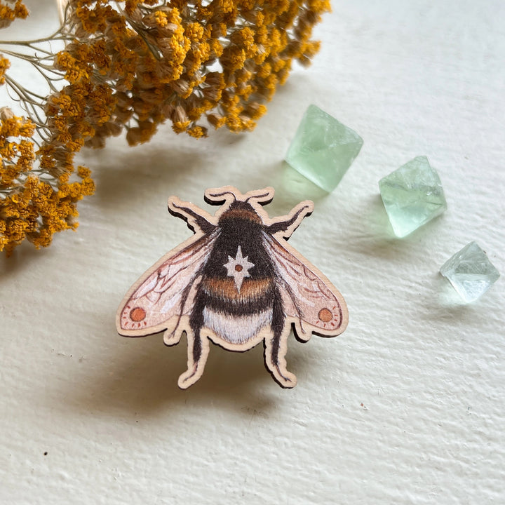 Astral Bee Wooden Pin