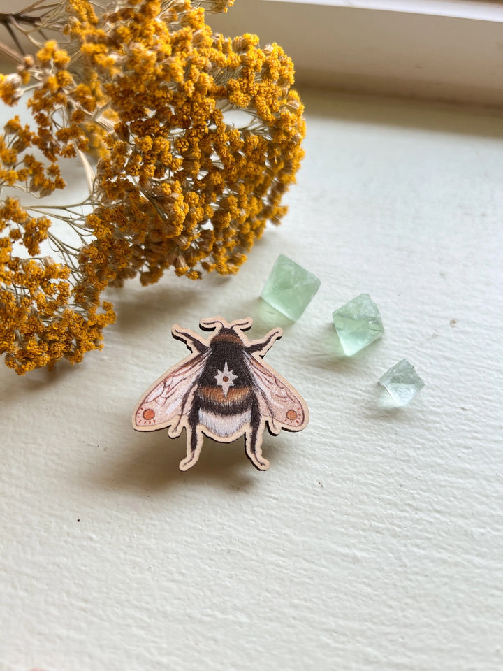 Astral Bee Wooden Pin