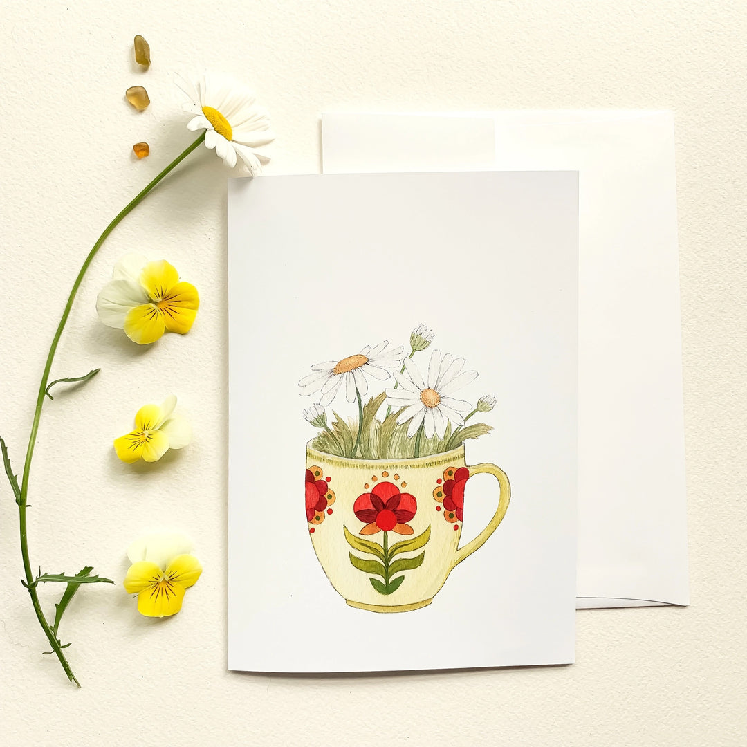 Cup of Daisies Card