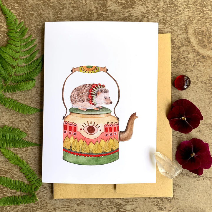 Hedgehog Teapot Card