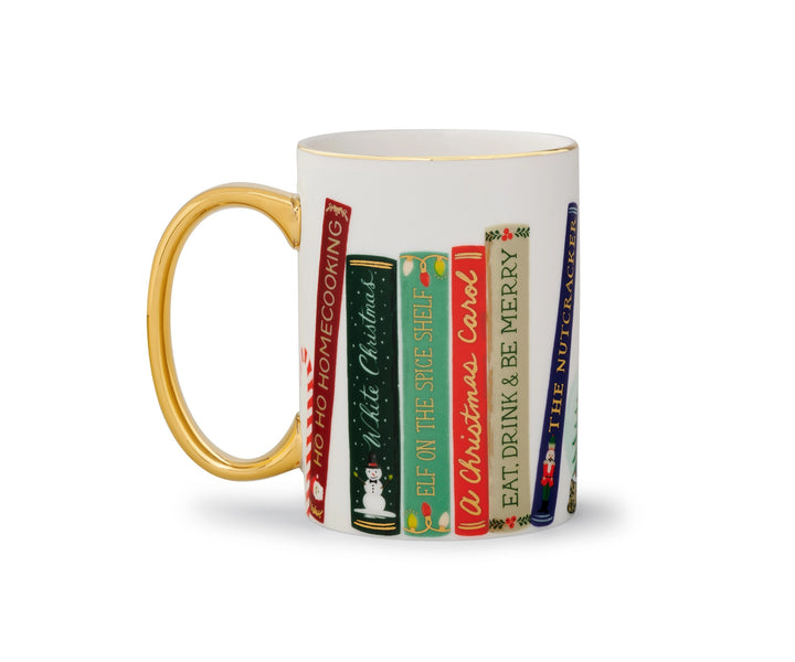 Festive Holiday Book Club Porcelain Mug