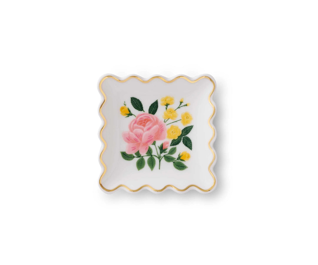 Roses Scalloped Catchall Dish