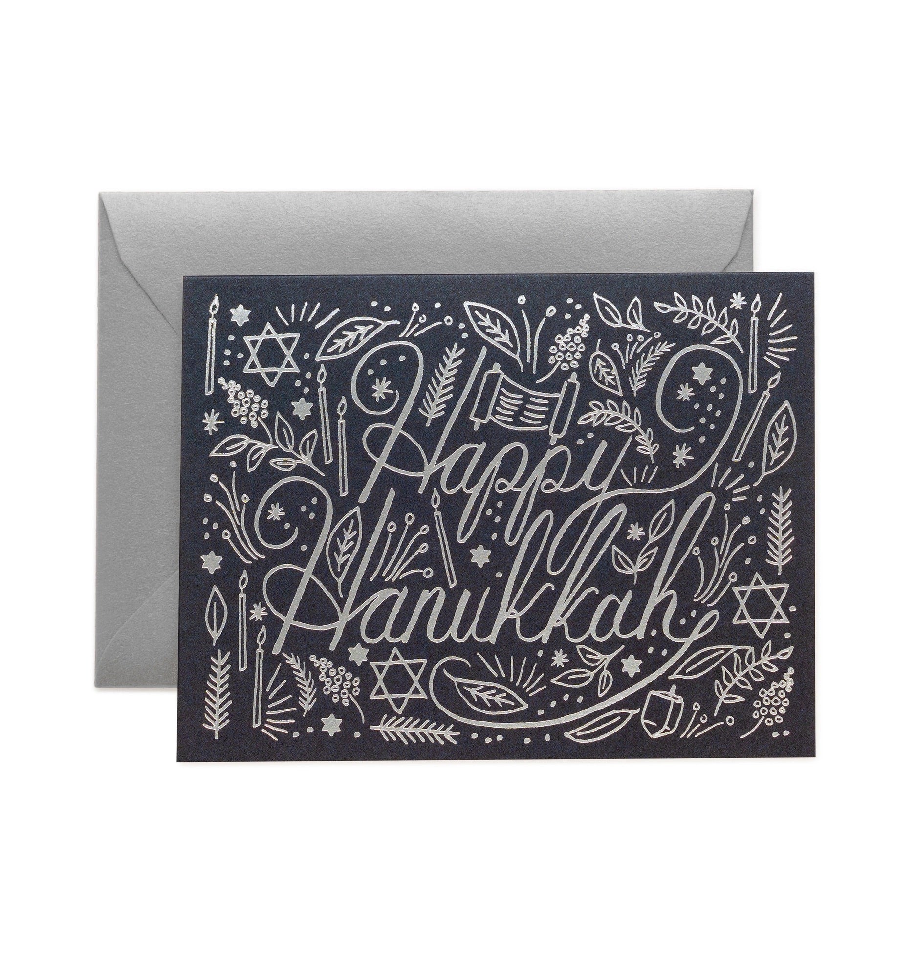 Silver Hanukkah Card