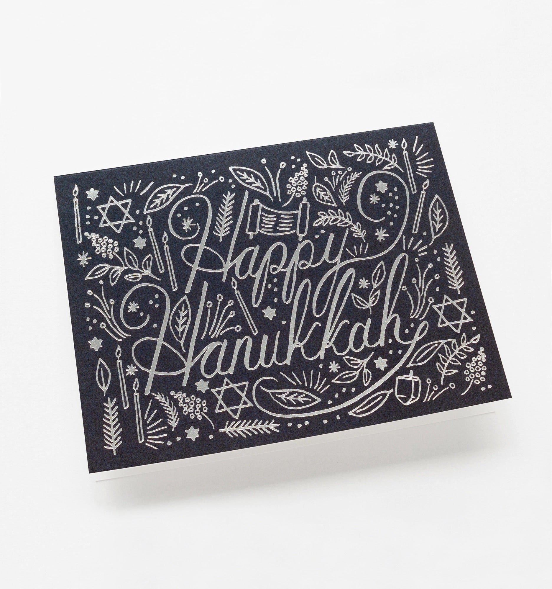 Silver Hanukkah Card
