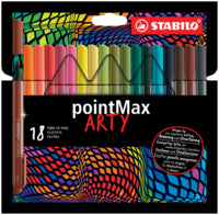 Arty Stabilo Point Max  This gorgeous Stabilo PointMax pen set is the perfect addition to your stationery collection, and if you ever felt the need to draw a flourishing autumnal garden, this would be the perfect set!   Details: 18 Pack 8mm Line Point 80 Size Hexagon Barrel  By Stabilo