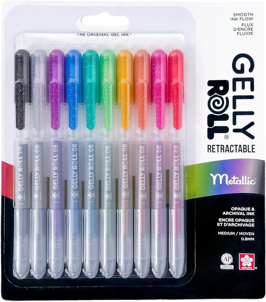 Gelly Roll Retractable Pens - Metallic 10 Pack