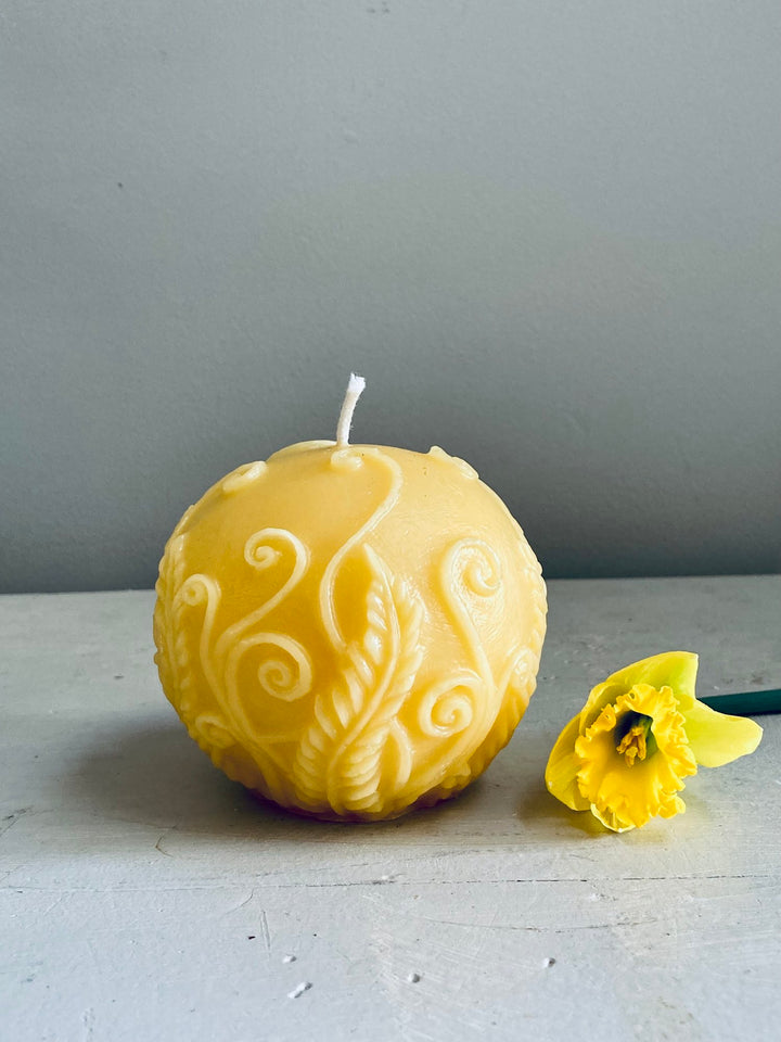 Fern Ball Beeswax Candle