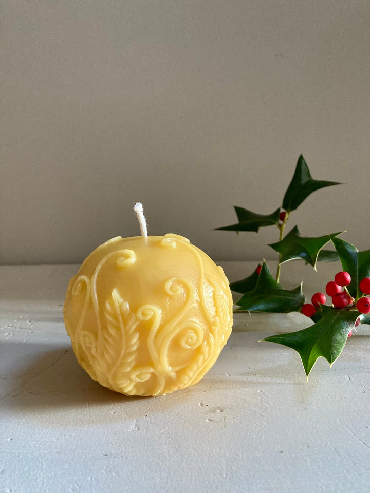 Fern Ball Beeswax Candle