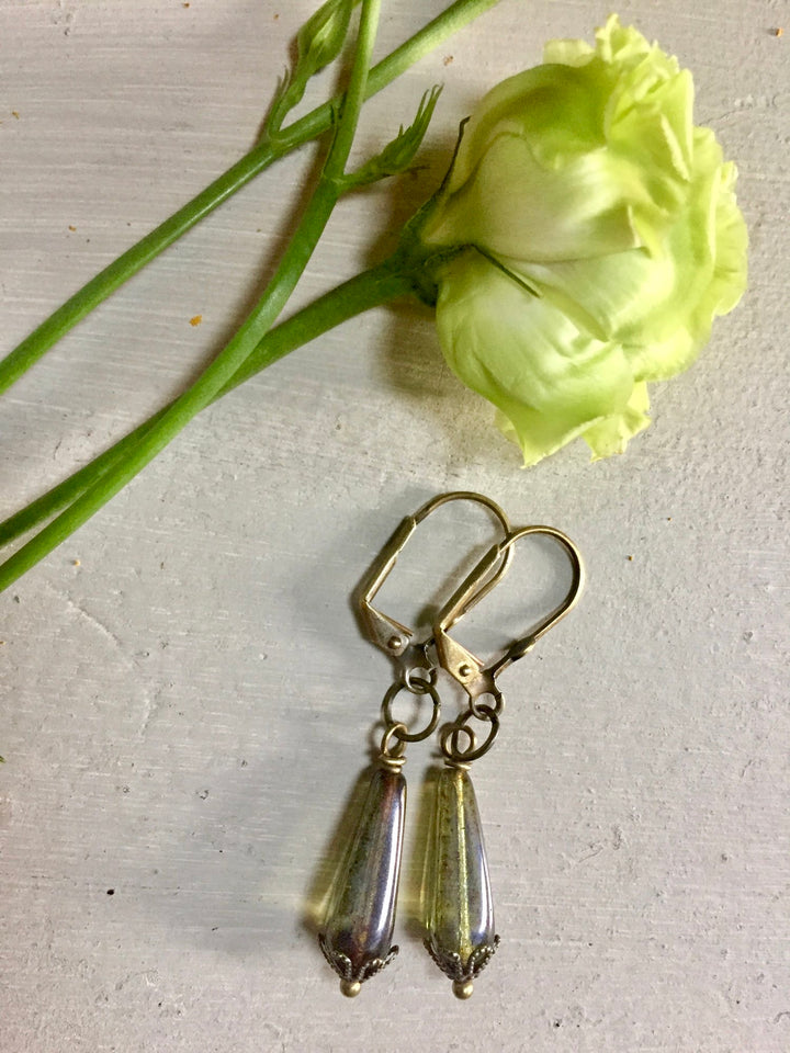 Light Green Teardrop Earrings