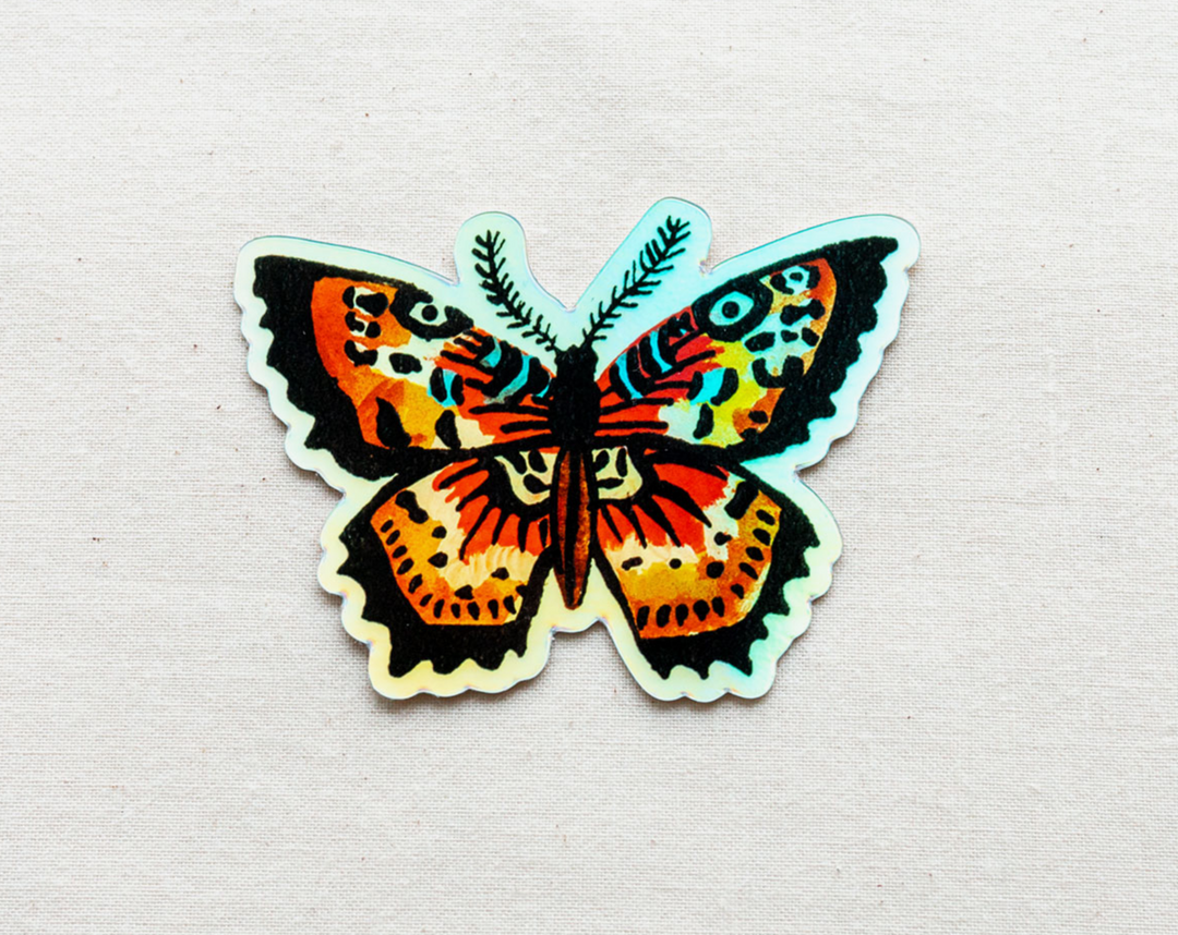 Holographic Butterfly Vinyl Sticker