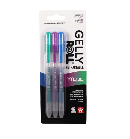 Gelly Roll Retractable Pens - Metallic 3 Pack