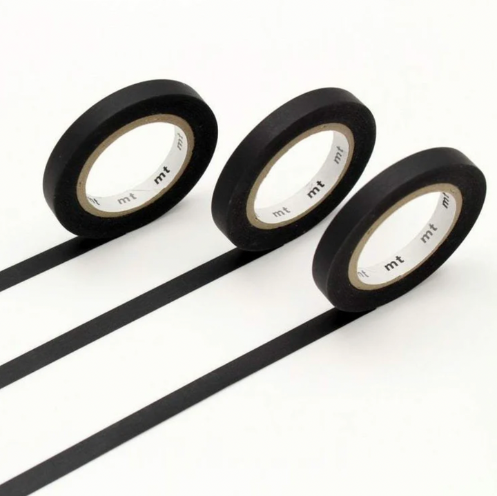 Slim Matte Black Washi Tape