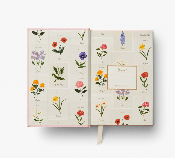 Mini Birth Month Embroidered Journal - January Carnation