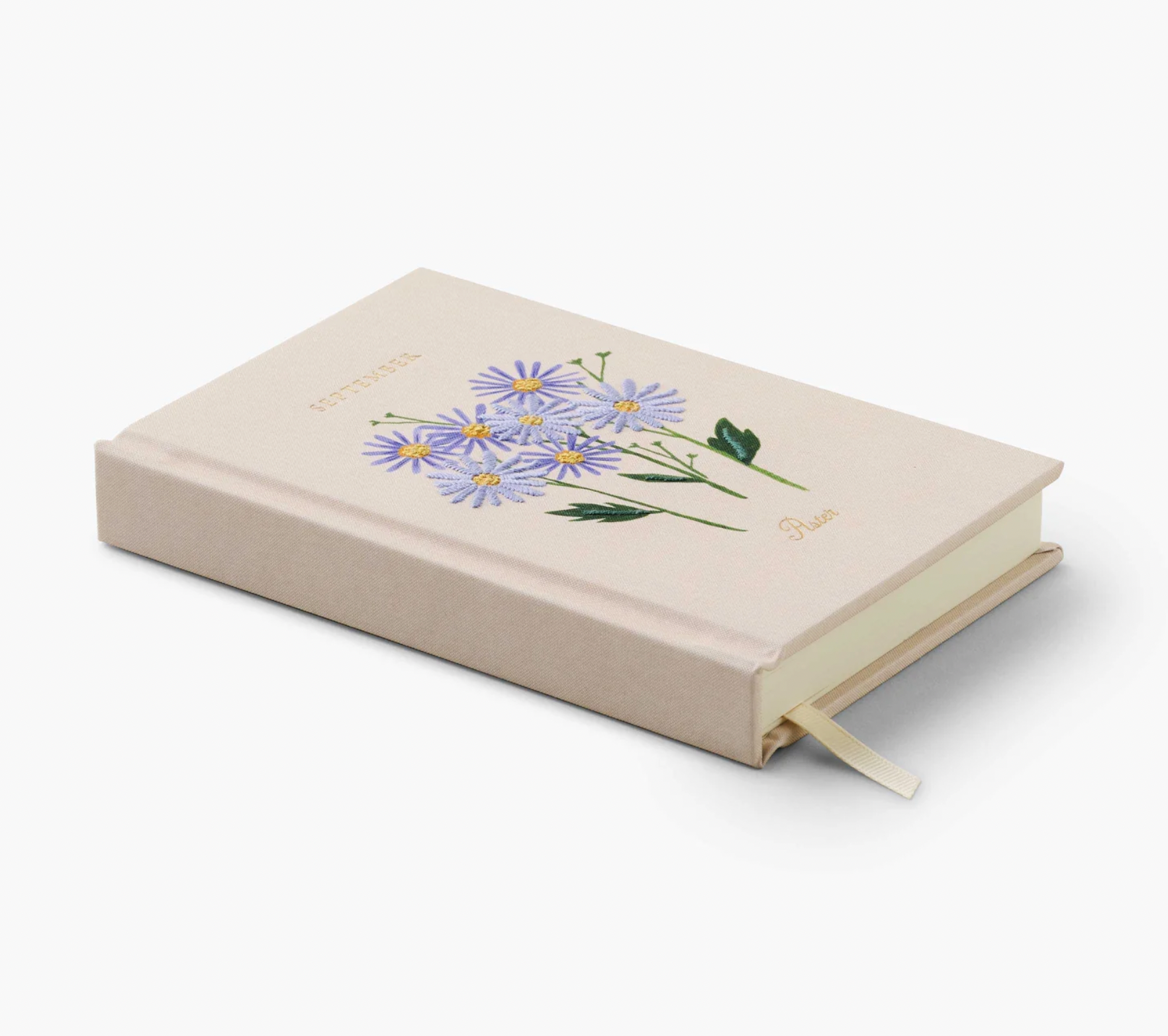 Mini Birth Month Embroidered Journal - September Aster