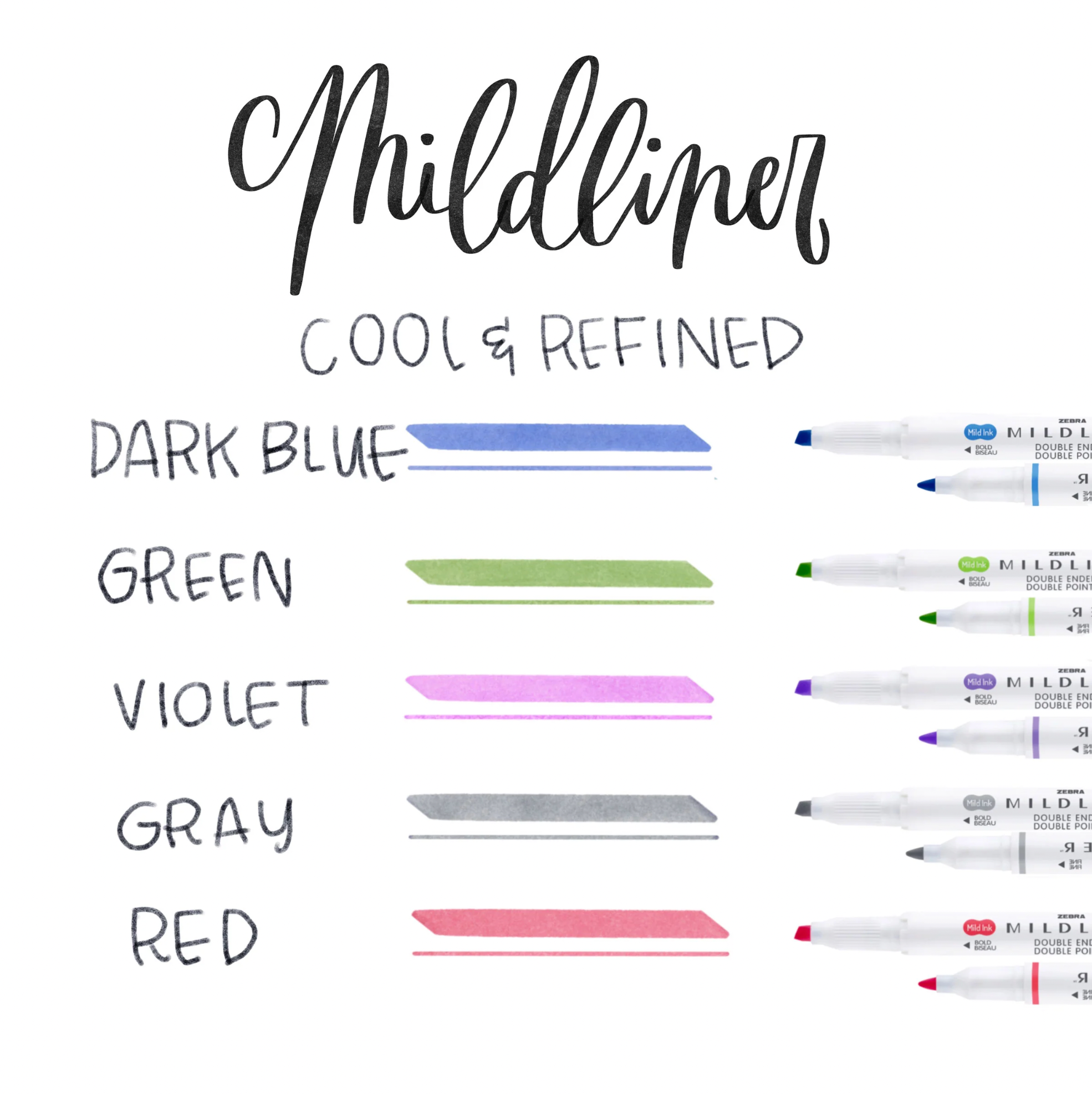 Zebra Mildliners - 8 Assorted Colorways