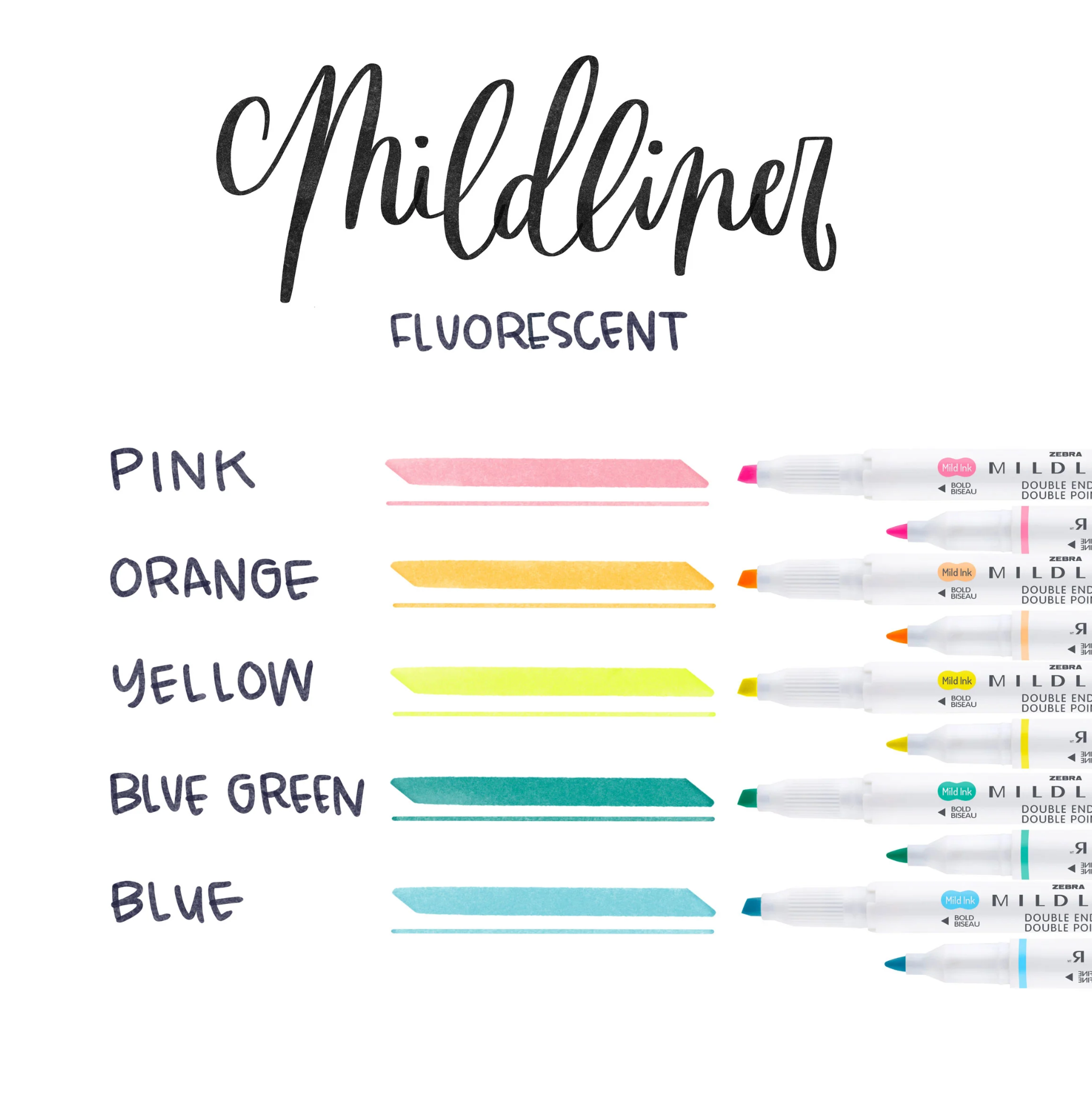 Zebra Mildliners - 8 Assorted Colorways