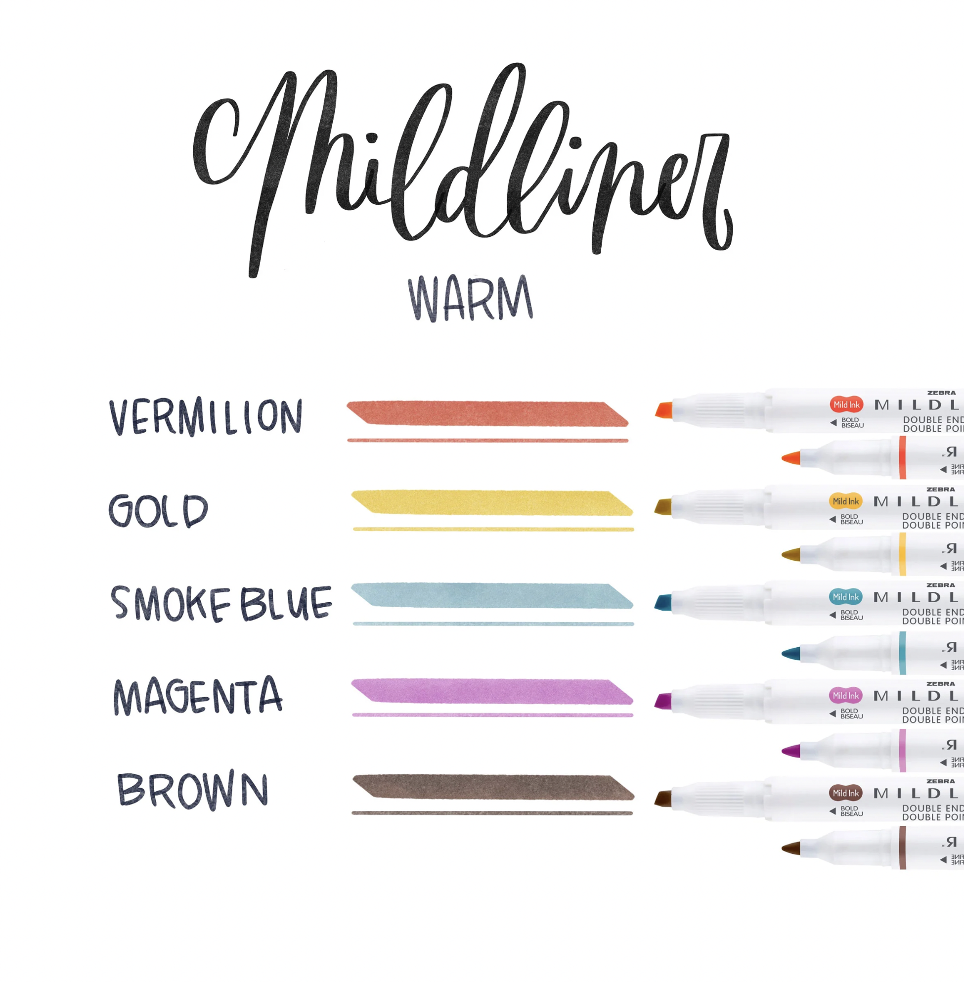 Zebra Mildliners - 8 Assorted Colorways
