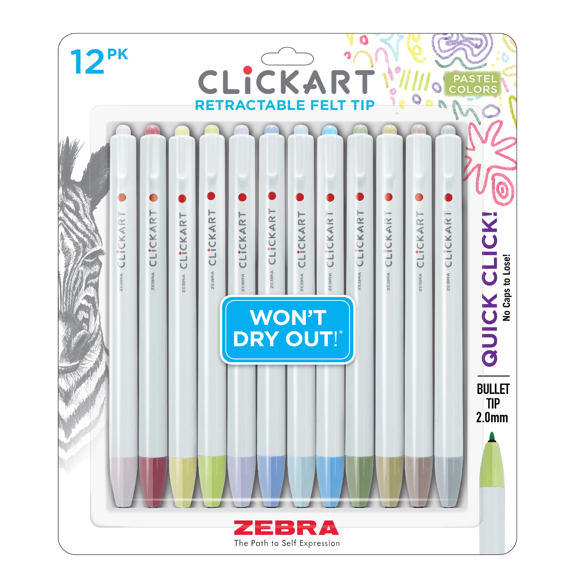 Zebra ClickArt Pens - 4 Assorted Colorways