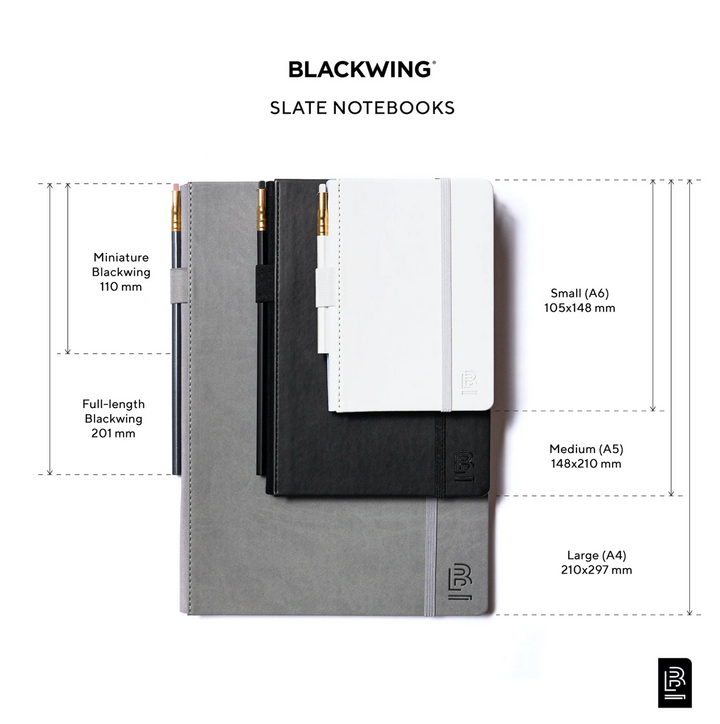 Medium Graph Blackwing Slate Notebook - Black