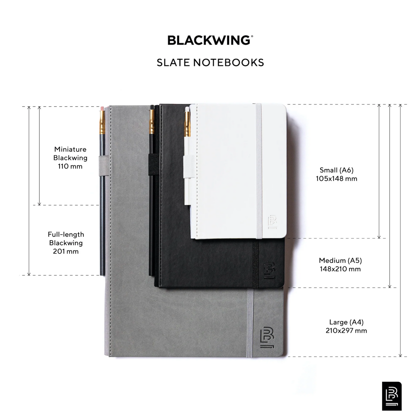 Medium Dot Grid Blackwing Slate Notebook - Gray