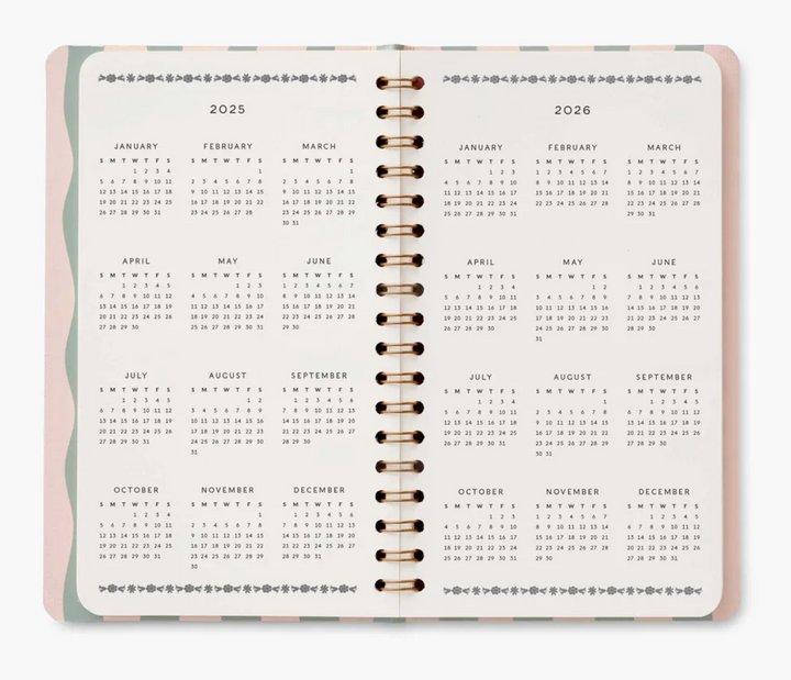 2025 Roses 12-Month Spiral Pocket Planner