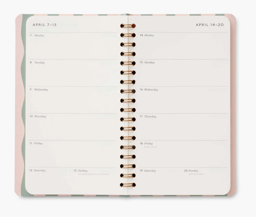 2025 Roses 12-Month Spiral Pocket Planner