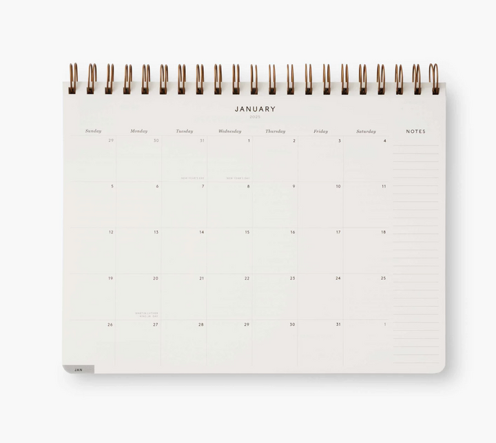 2025 English Rose 12-Month Top Spiral Planner
