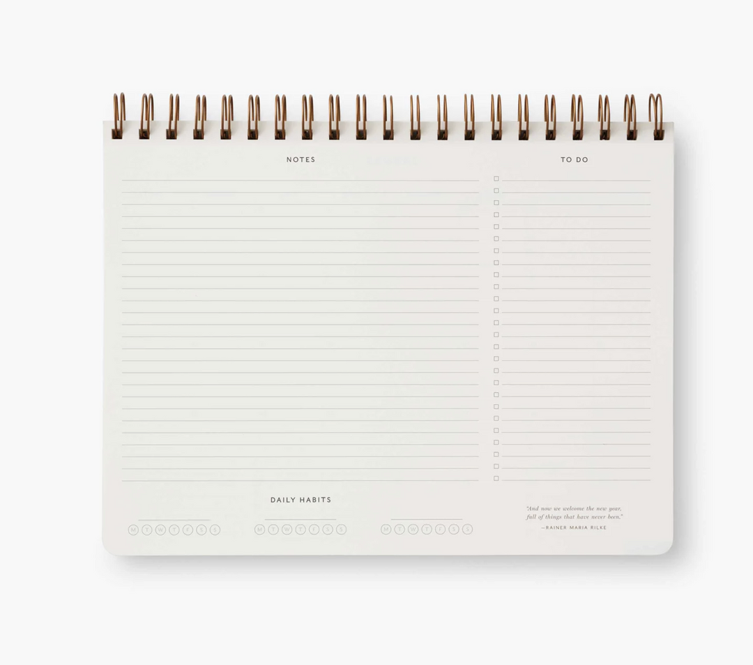 2025 English Rose 12-Month Top Spiral Planner