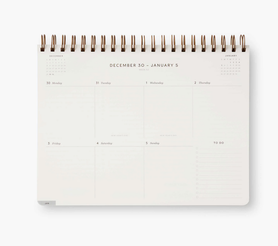 2025 English Rose 12-Month Top Spiral Planner
