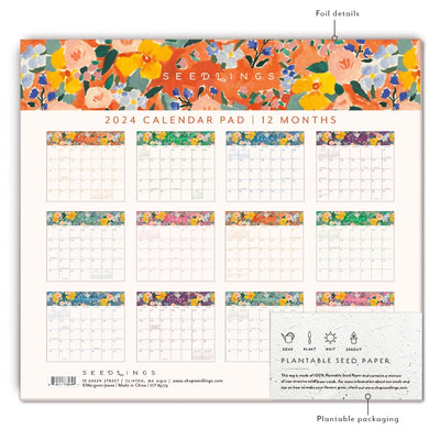 2024 Floral Calendar Pad