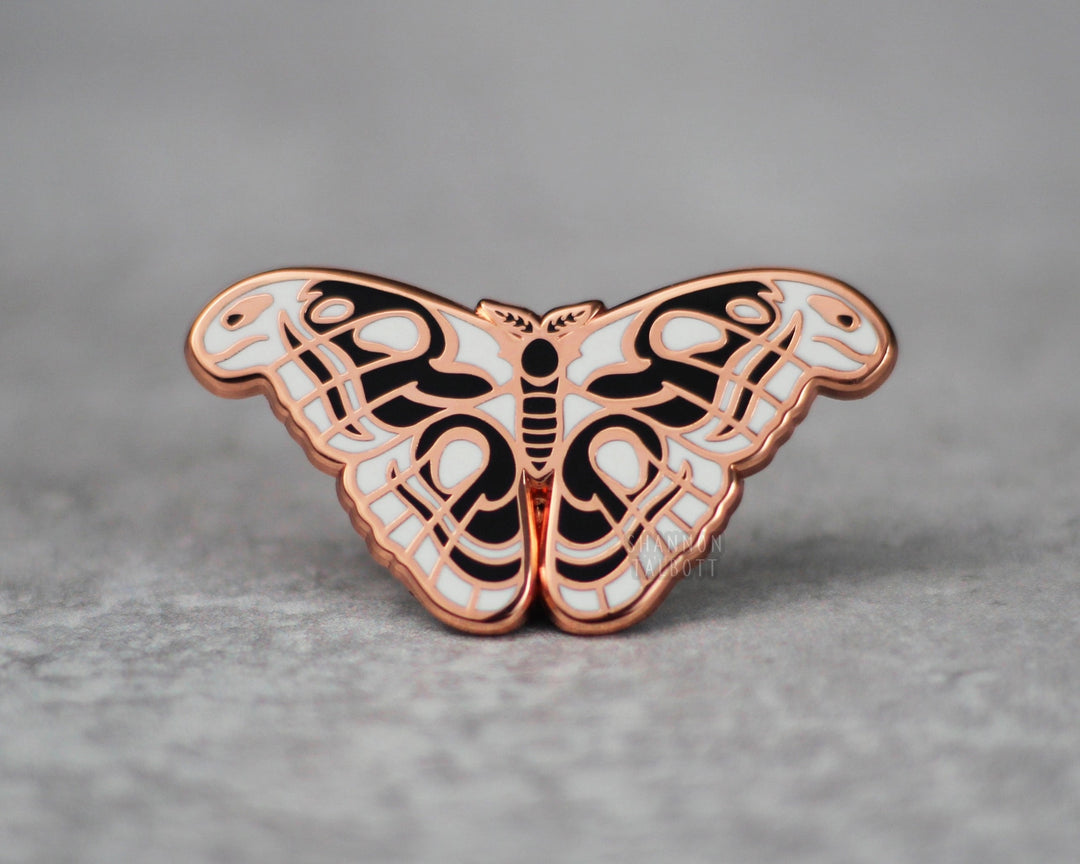 Atlas Moth Pin - Rose Gold