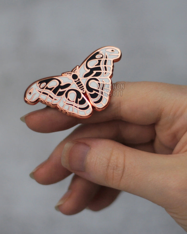 Atlas Moth Pin - Rose Gold
