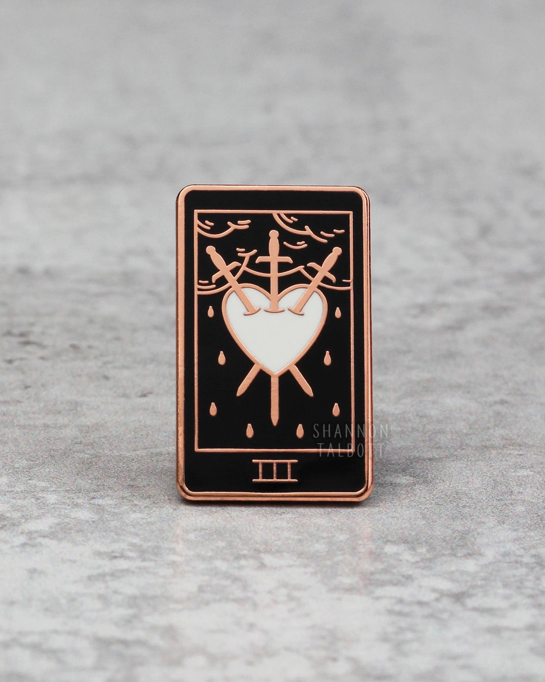 Three of Swords Tarot Card Pin