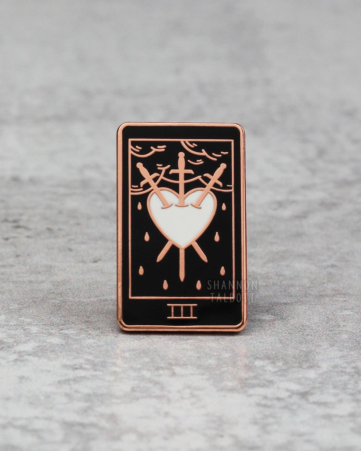Three of Swords Tarot Card Pin