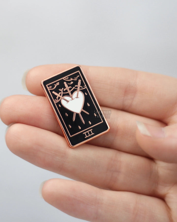 Three of Swords Tarot Card Pin