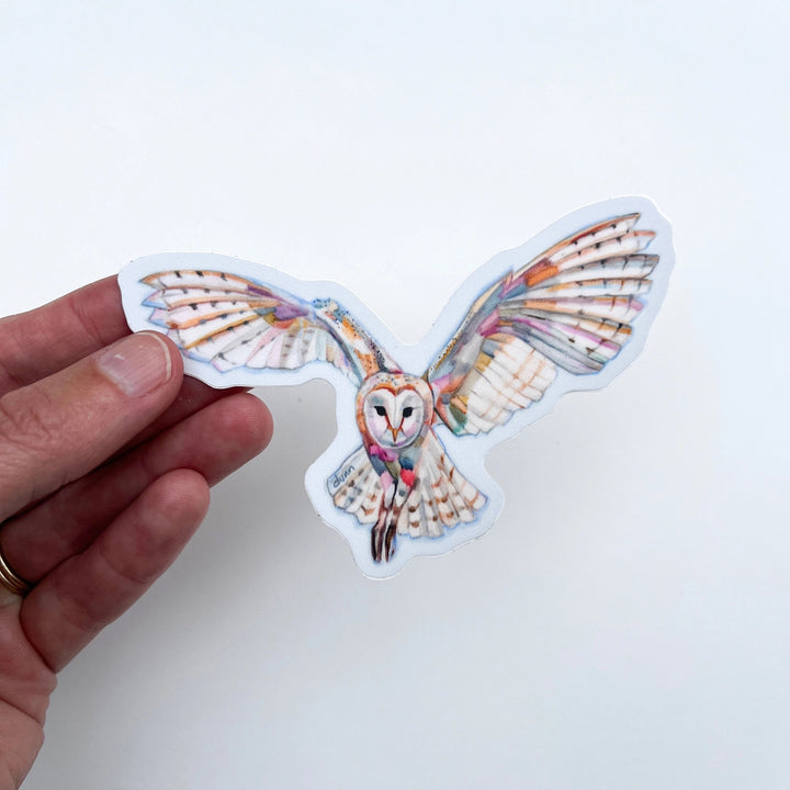 Swooping Barn Owl Sticker