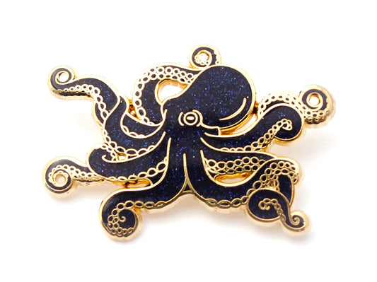 Glitter Octopus Pin